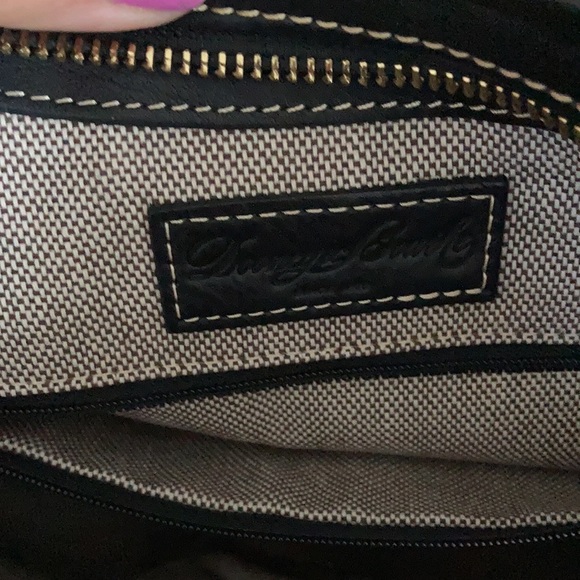 DOONEY & BOURKE CHECKERED CANVAS VACCHETTA LEATHER SATCHEL PURSE TOTE BAG - Picture 8 of 9